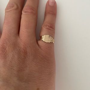 Antique 10k Solid Gold Shield Signet Ring - 1930s Edwardian Signet Ring